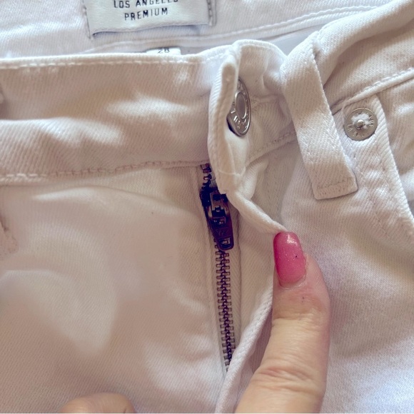 AGOLDE ankle skinny distressed jeans, white, size 26 - Picture 5 of 12